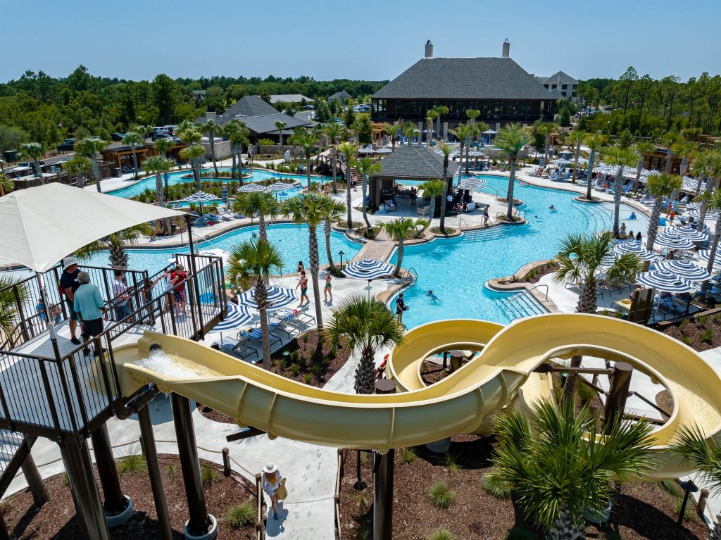 view of the playground and swimming pool